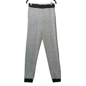 Lux LA Womens Metallic‎ Silver Sparkle Jogger Pants Medium Made in USA